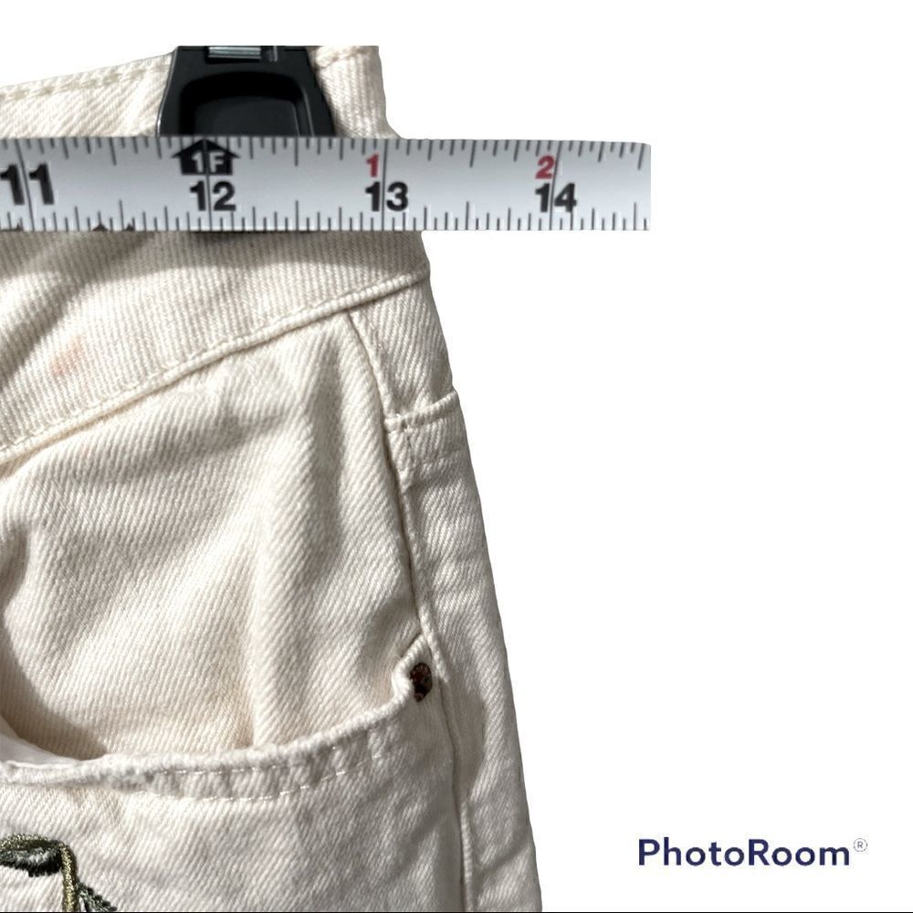 𝅺TOP shop moto mom high waisted cream colored  jeans size 26 - Picture 6 of 6